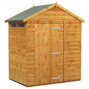 Power 4x6 Apex Secure Garden Shed - Single Door