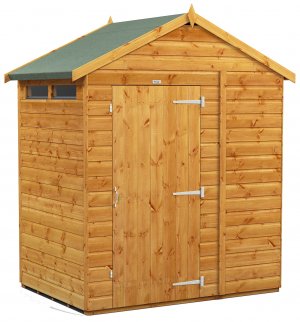 Power 4x6 Apex Secure Garden Shed - Single Door