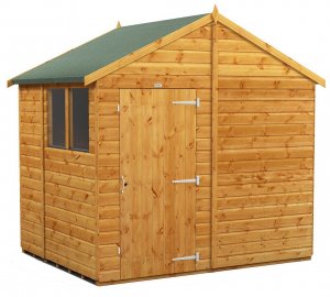 Power 6x8 Apex Garden Shed - Single Door