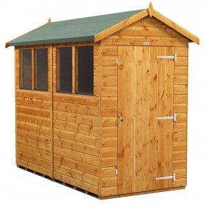 Power 8x4 Apex Garden Shed - Single Door