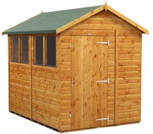 Power 8x6 Apex Garden Shed - Single Door