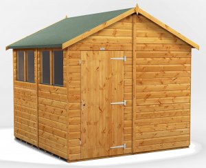 Power 8x8 Apex Garden Shed - Single Door