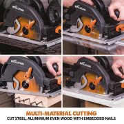 Evolution R185CCSX+ 185mm Circular Saw with TCT Multi-Material Cutting Blade 240v