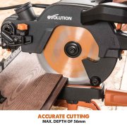 Evolution R185SMS+ 185mm Sliding Compound Mitre Saw With TCT Multi-Material Cutting Blade 230V