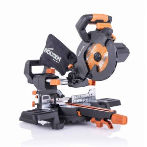 Evolution R185SMS+ 185mm Sliding Compound Mitre Saw With TCT Multi-Material Cutting Blade 230V