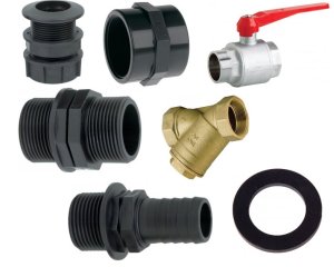 Tank Outlet Ball-Valve Tap, Filter And Hose Barb Kit - 3/4"