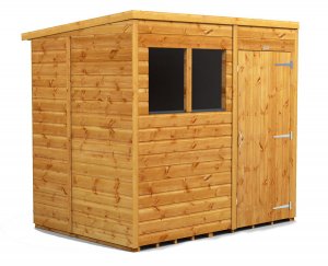 Power 7x5 Pent Garden Shed - Single Door