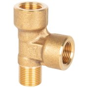 350 Bar Brass Threaded Tee - 3/8 BSP Male to 3/8 BSP Female with 3/8 BSP Female Tee